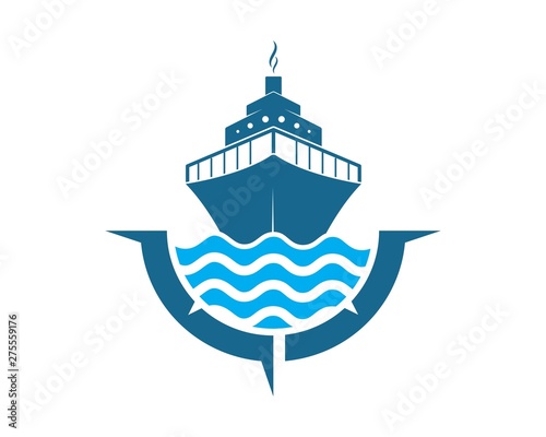 cruise ship Logo Template vector icon illustration