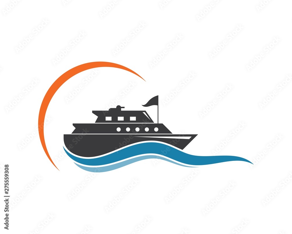 cruise ship Logo Template vector icon illustration