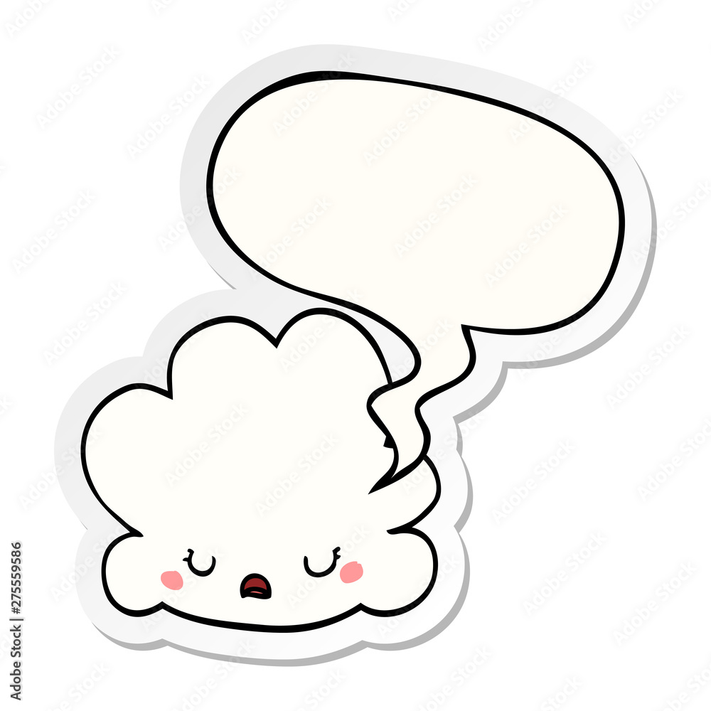 cute cartoon cloud and speech bubble sticker cute cartoon cloud and speech bubble sticker
