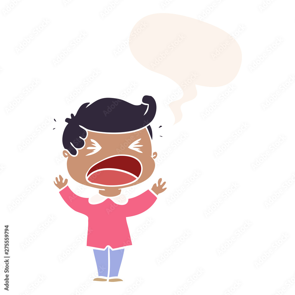 cartoon shouting man and speech bubble in retro style cartoon shouting man and speech bubble in retro style