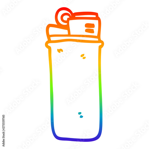 rainbow gradient line drawing cartoon disposable lighter