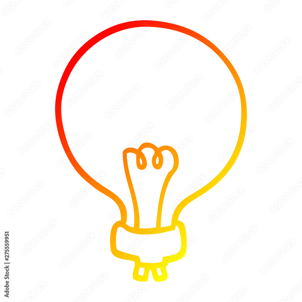 warm gradient line drawing cartoon light bulb warm gradient line drawing cartoon light bulb
