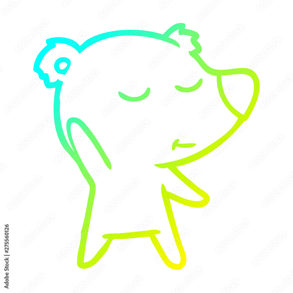 cold gradient line drawing happy cartoon polar bear cold gradient line drawing happy cartoon polar bear