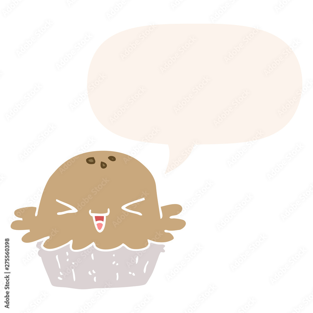 cute cartoon pie and speech bubble in retro style cute cartoon pie and speech bubble in retro style
