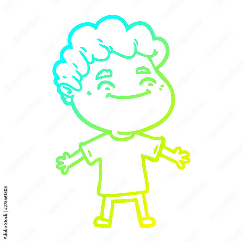 cold gradient line drawing cartoon friendly man cold gradient line drawing cartoon friendly man