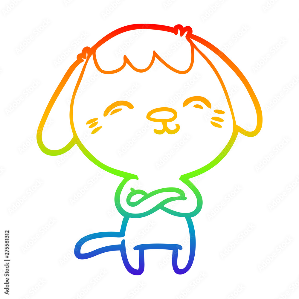 rainbow gradient line drawing happy cartoon dog rainbow gradient line drawing happy cartoon dog