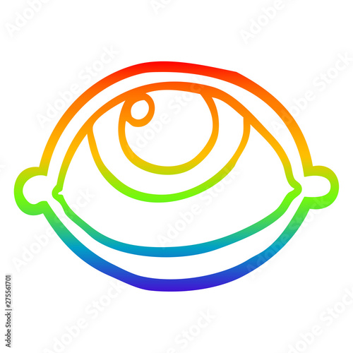 rainbow gradient line drawing cartoon all seeing eye