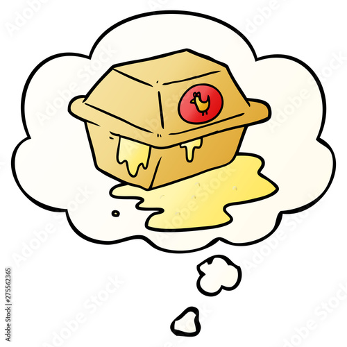 cartoon take out and thought bubble in smooth gradient style