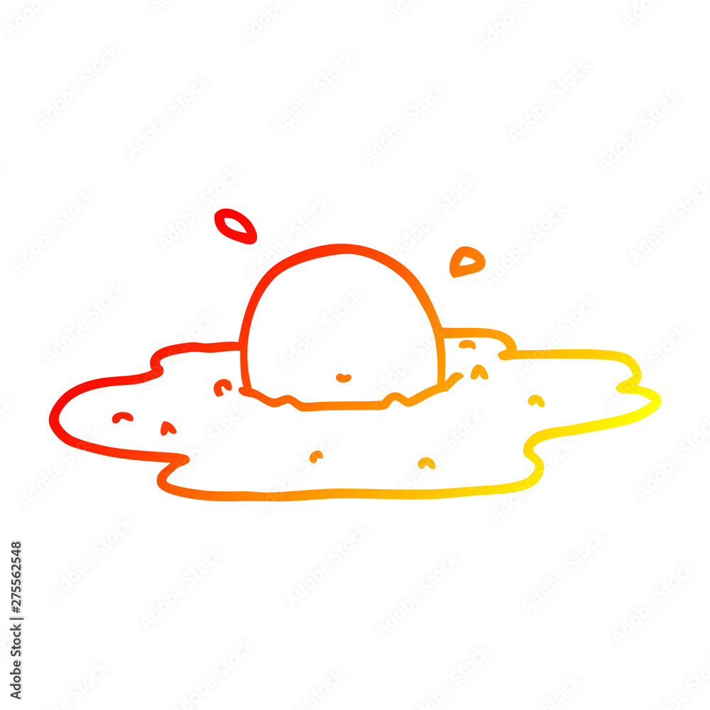 warm gradient line drawing cartoon fried egg warm gradient line drawing cartoon fried egg