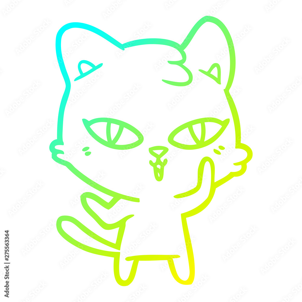 cold gradient line drawing cartoon cat cold gradient line drawing cartoon cat