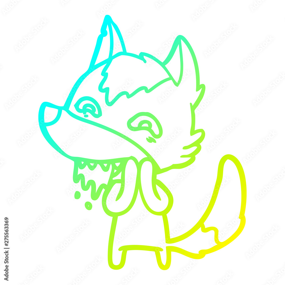 cold gradient line drawing cartoon hungry wolf cold gradient line drawing cartoon hungry wolf