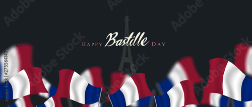 Bild auf Leinwand bastille day, card, banner or poster for the French National Day, 14th of July