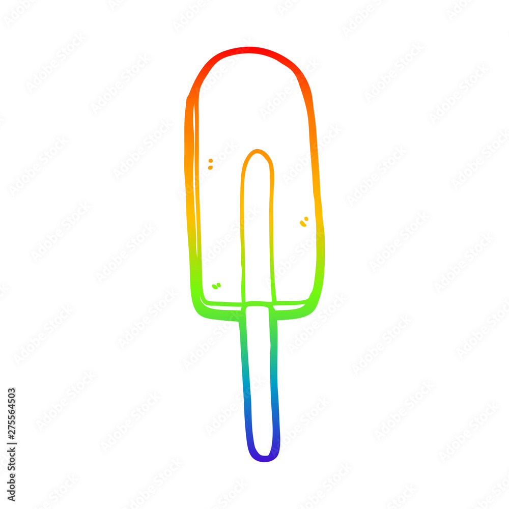 rainbow gradient line drawing cartoon ice lolly rainbow gradient line drawing cartoon ice lolly