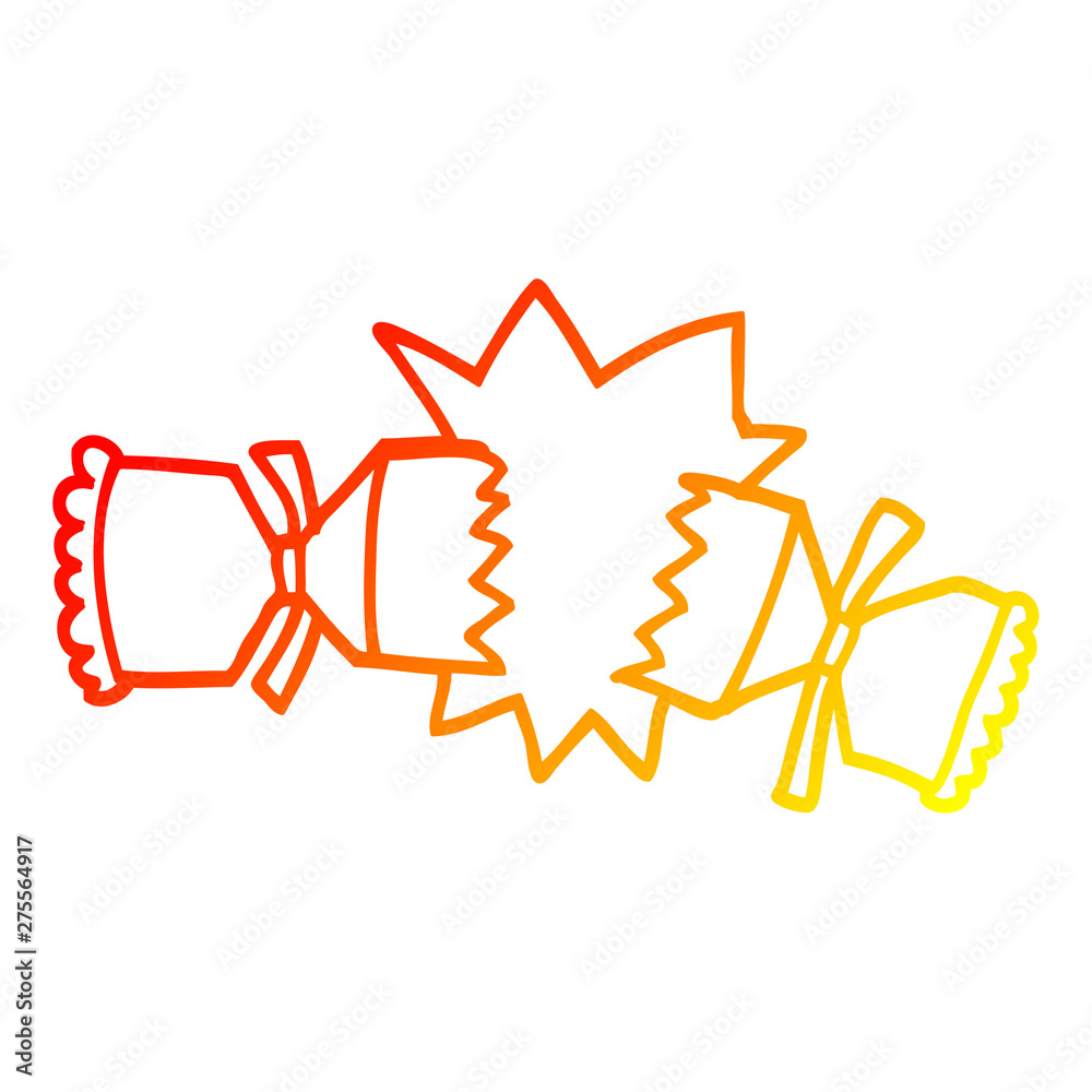 Obraz premium warm gradient line drawing cartoon cracking cracker
