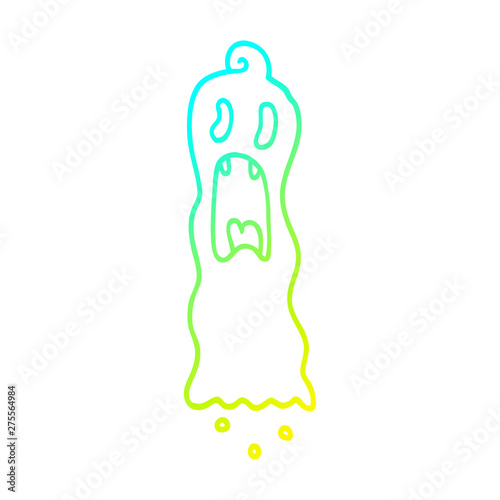 cold gradient line drawing cartoon spooky ghost