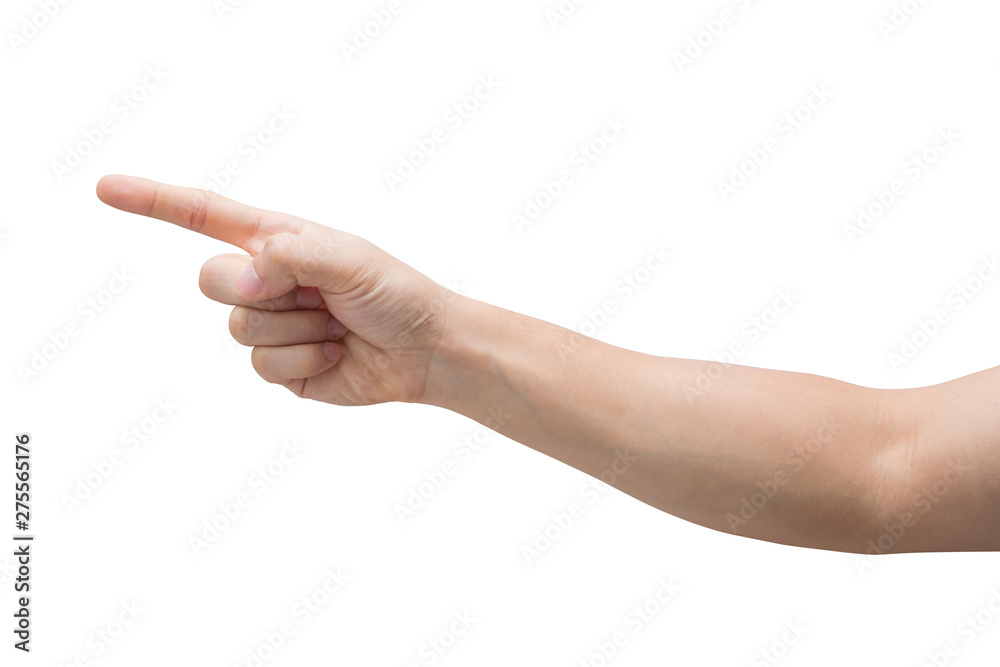 Man index finger isoalted on white background with clipping path. Man index finger isoalted on white background with clipping path.