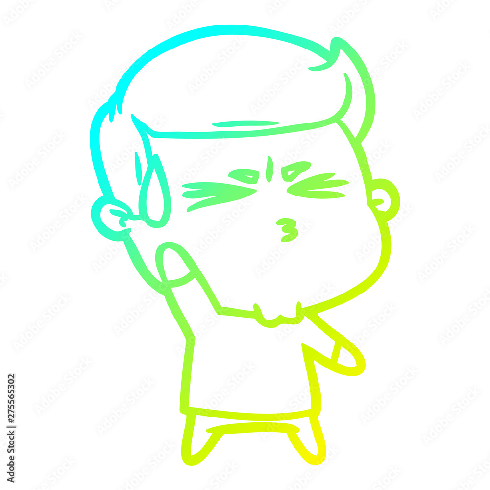 cold gradient line drawing cartoon happy man running cold gradient line drawing cartoon happy man running