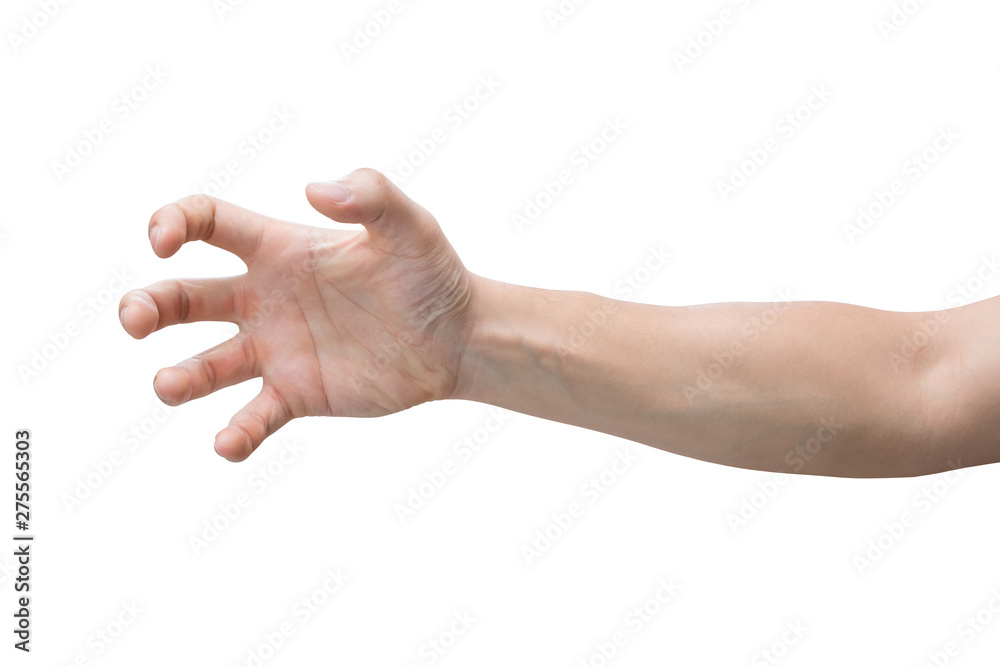 a hand holding isolated on white background with clipping path. a hand holding isolated on white background with clipping path.