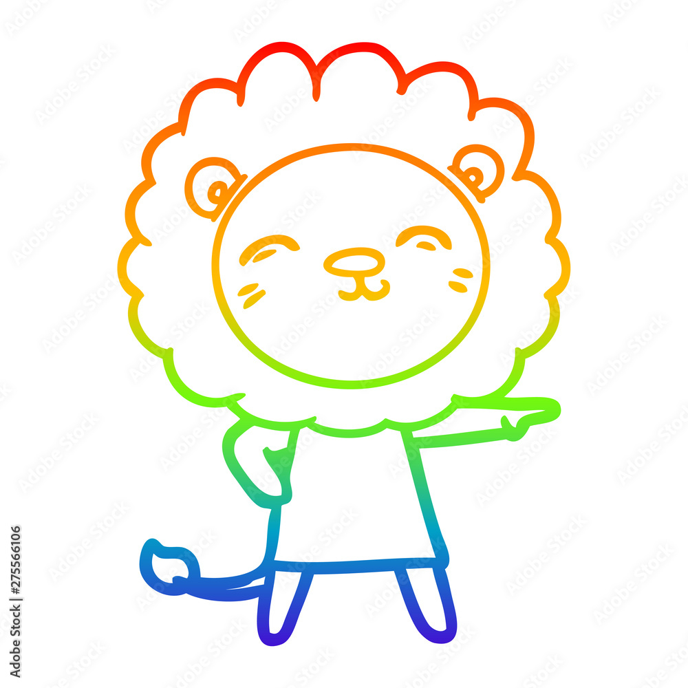 rainbow gradient line drawing cartoon lion rainbow gradient line drawing cartoon lion