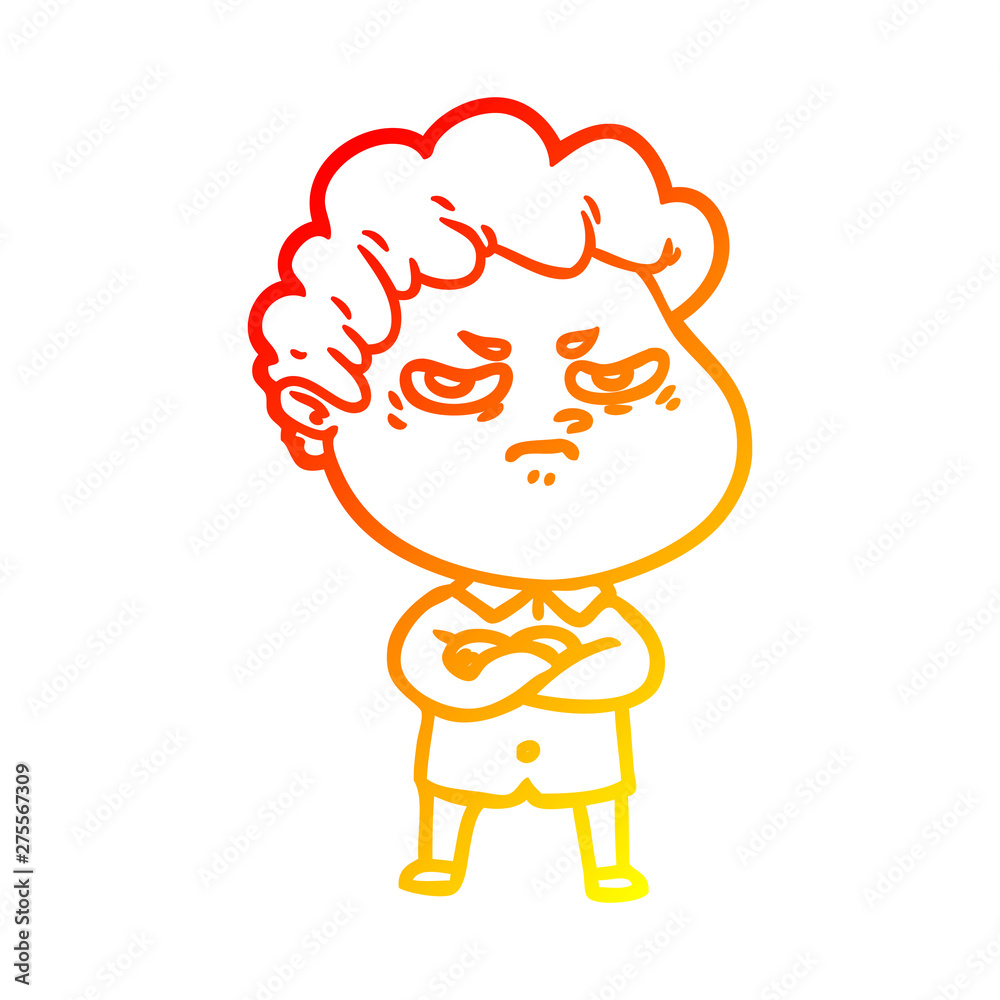warm gradient line drawing cartoon angry man warm gradient line drawing cartoon angry man