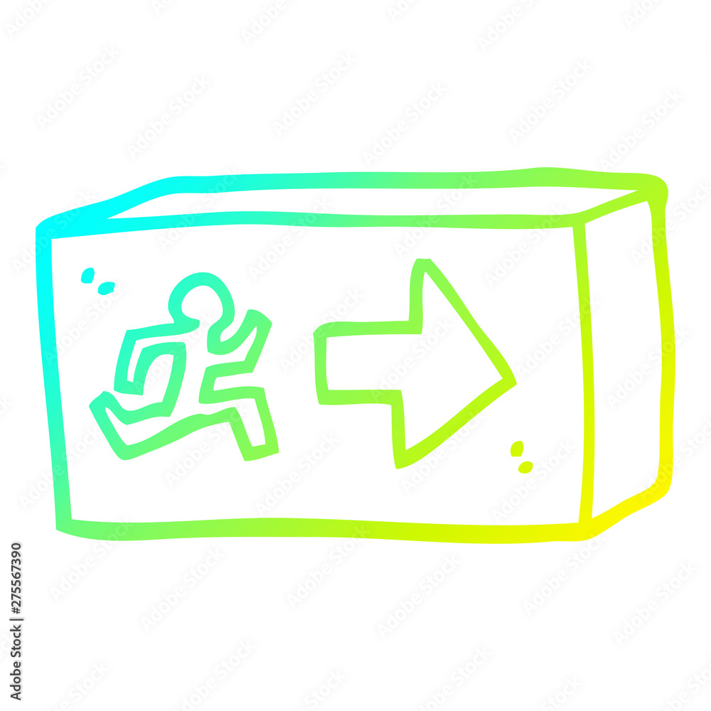 cold gradient line drawing cartoon exit sign cold gradient line drawing cartoon exit sign