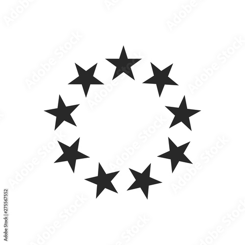 Stars in circle icon template black color editable. Stars in circle symbol vector sign isolated on white background. Simple logo vector illustration for graphic and web design.