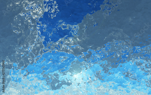 The sky which I looked at from all over the sea (sky blue), and it was made in 3D Render.