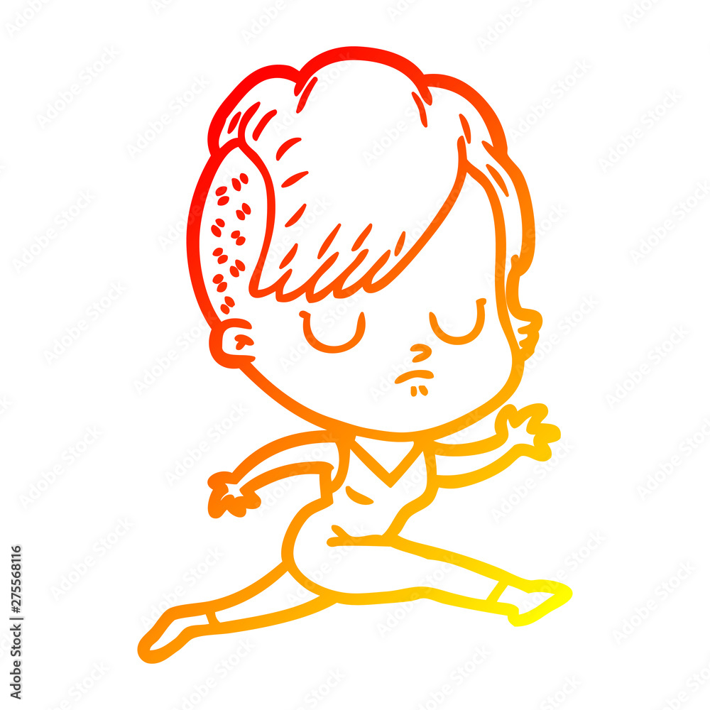 warm gradient line drawing cartoon woman warm gradient line drawing cartoon woman