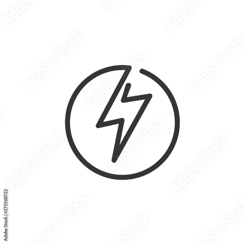 Free Download Lightning, electric power icon template black color editable. Energy and thunder electricity  symbol vector sign isolated on white background. Simple Power Flash logo vector illustration for graphic a - GFXLoad