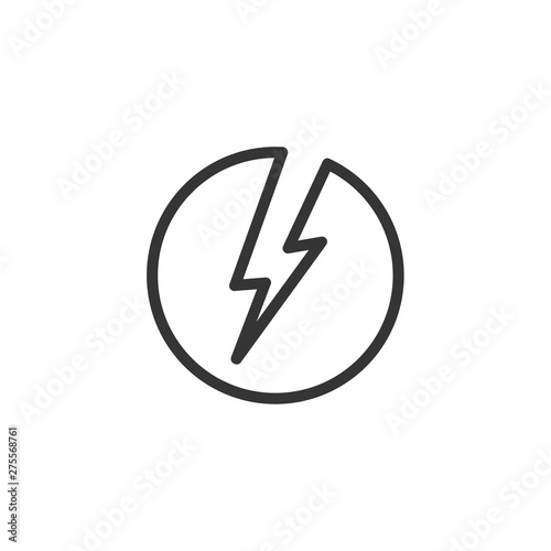 Lightning, electric power icon template black color editable. Energy and thunder electricity symbol vector sign isolated on white background. Simple Power Flash logo vector illustration for graphic a