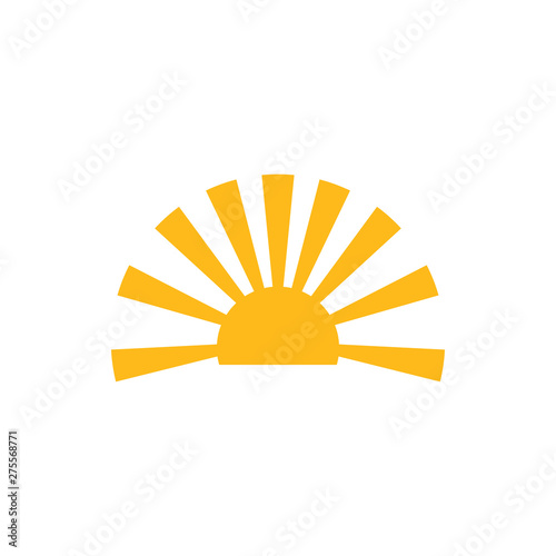 sun light horizon simple logo vector