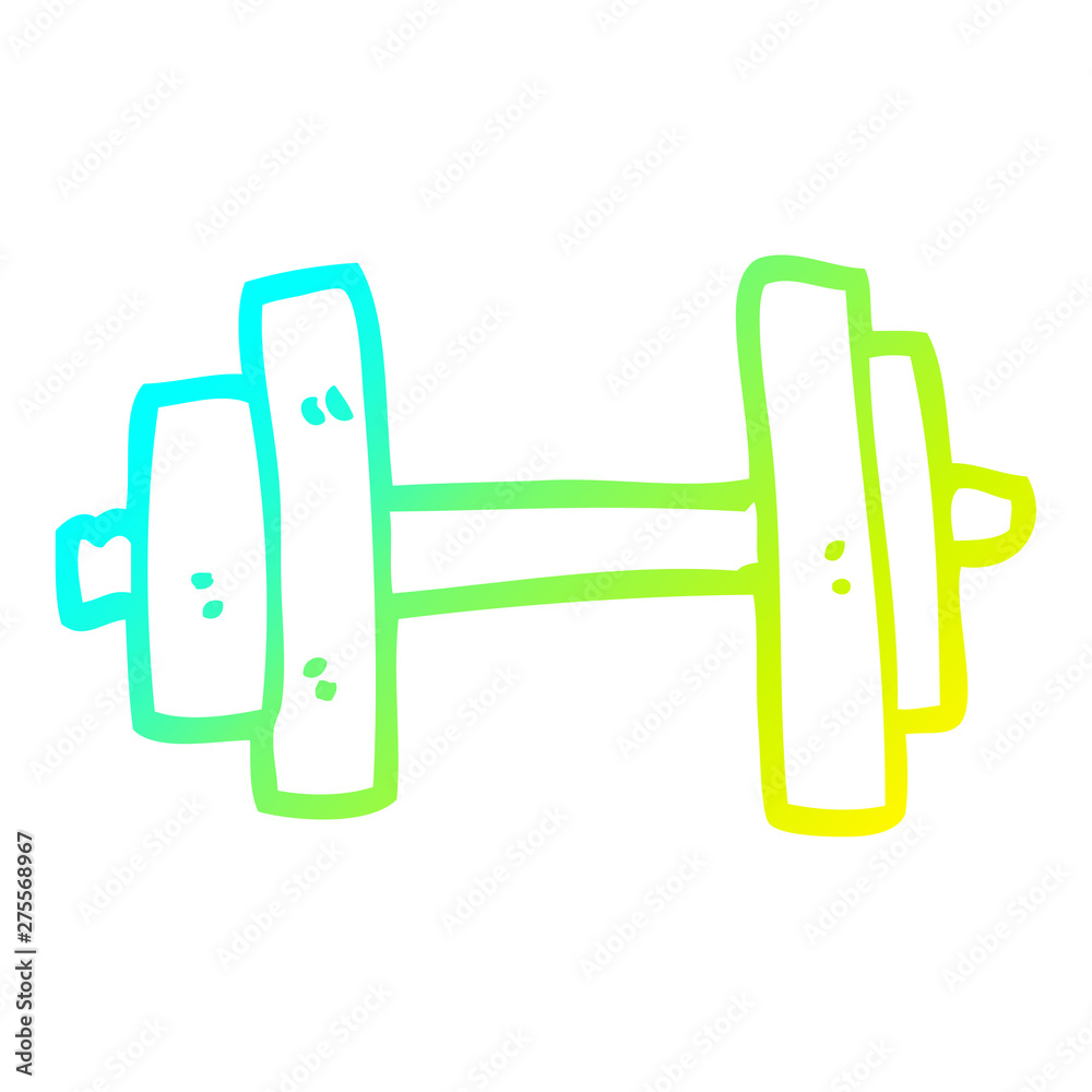cold gradient line drawing cartoon gym weights cold gradient line drawing cartoon gym weights