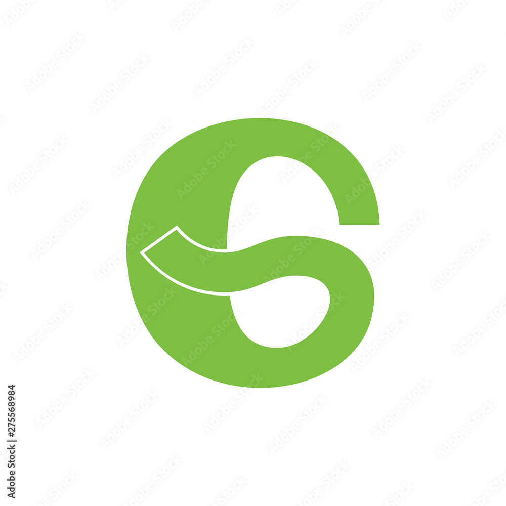 Fototapeta premium letter gc ribbon shape logo vector