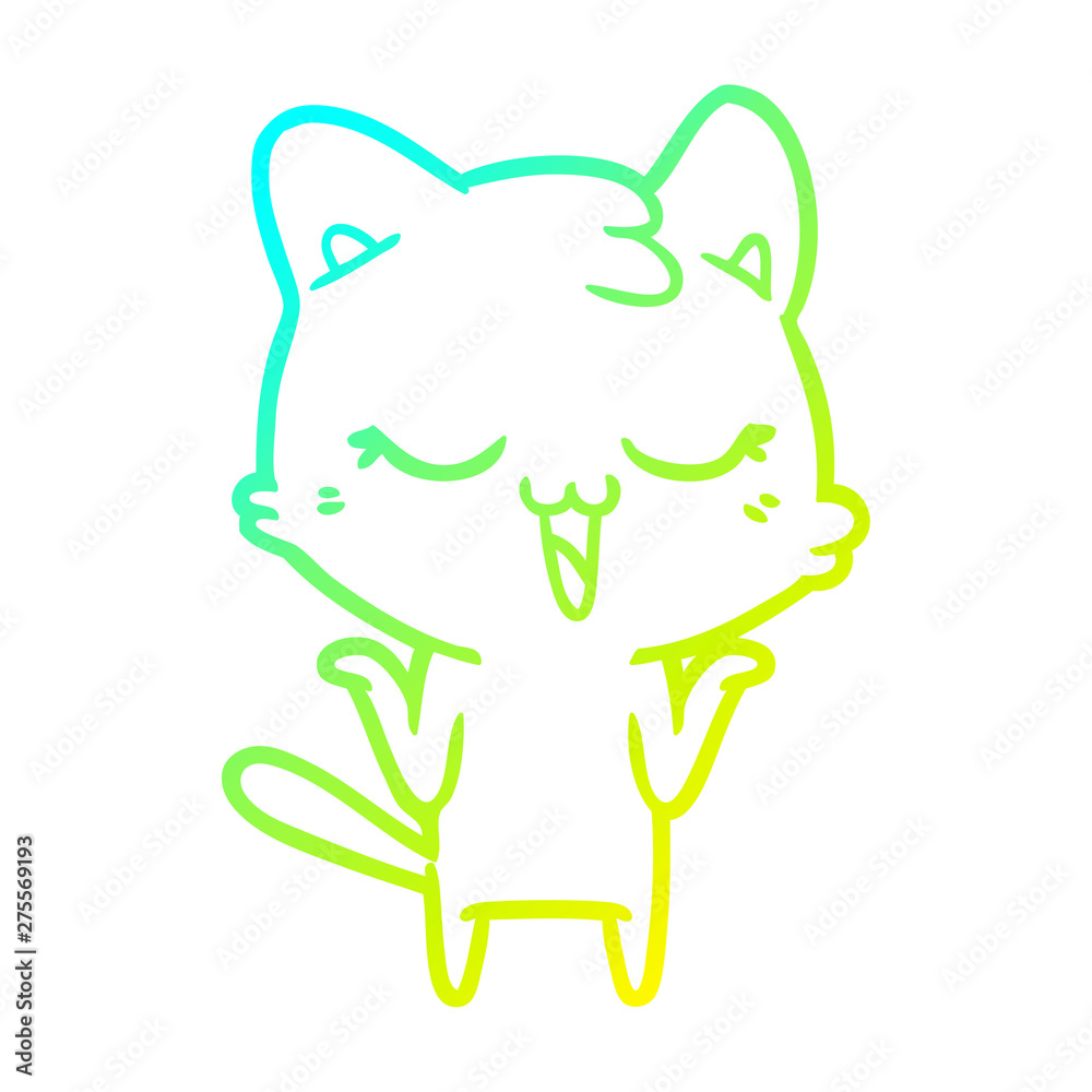 cold gradient line drawing cartoon cat cold gradient line drawing cartoon cat