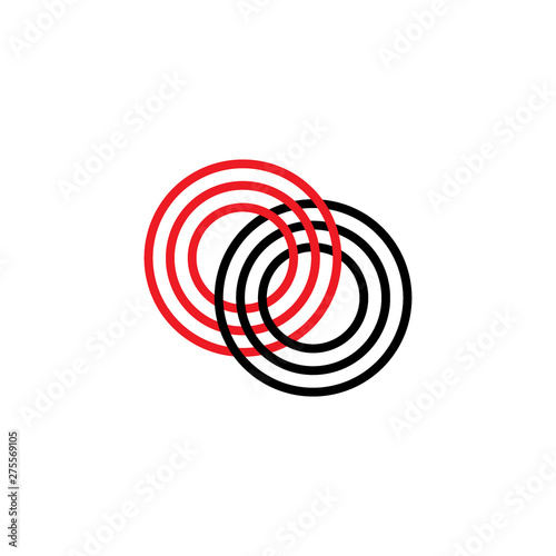 linked stripes circle chain logo vector