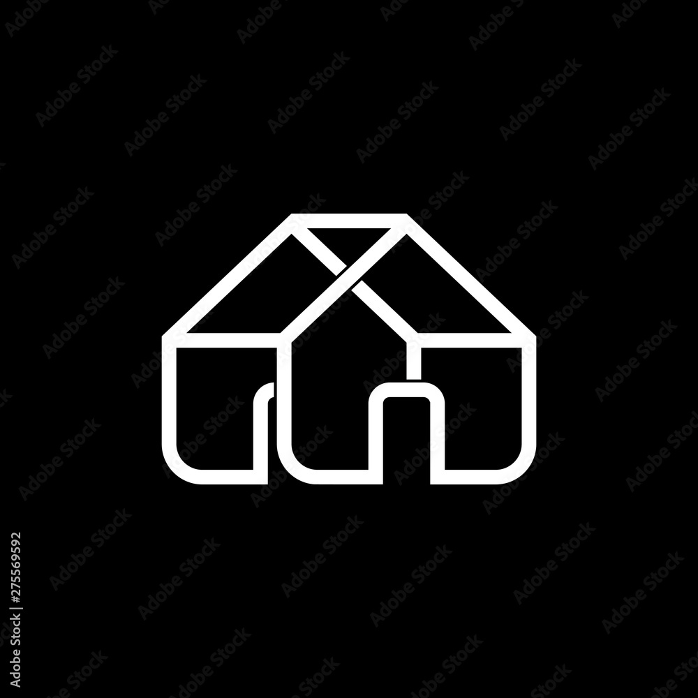 house construction overlapping line design vector house construction overlapping line design vector
