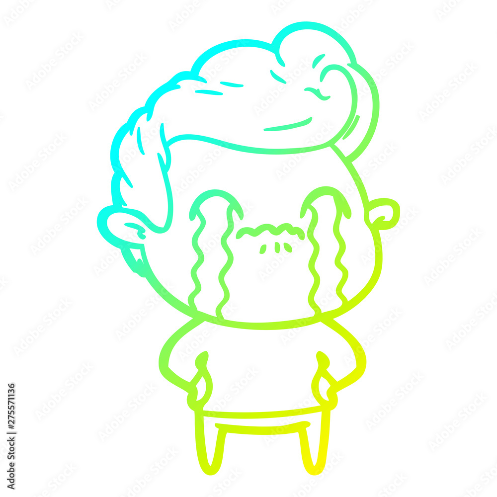 cold gradient line drawing cartoon man crying cold gradient line drawing cartoon man crying