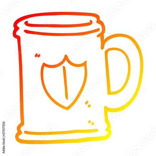 warm gradient line drawing cartoon tankard