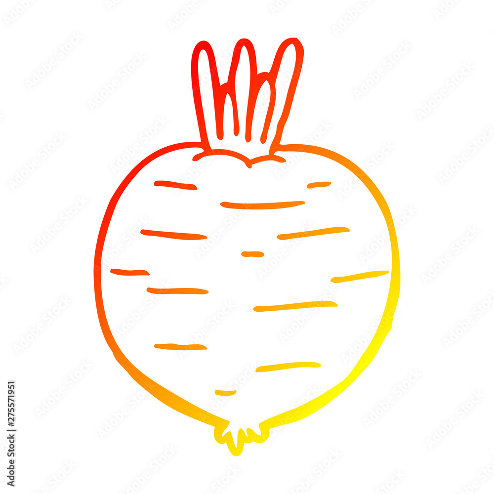 Obraz premium warm gradient line drawing cartoon vegetable