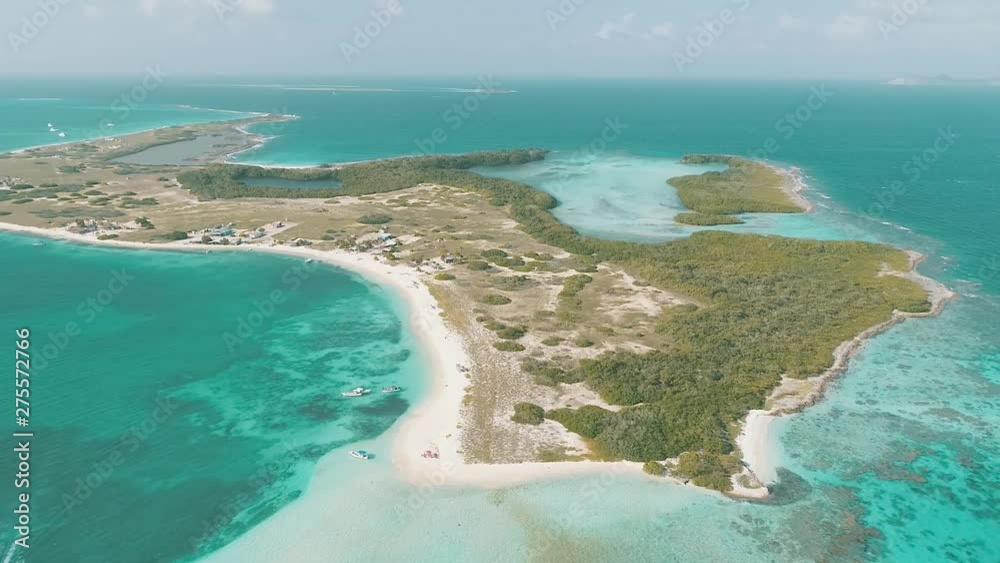 Los Roques venezuela Caribbean sea Fantastic-landscape Moving forward aerial view of crasky island Los Roques venezuela Caribbean sea Fantastic-landscape Moving forward aerial view of crasky island