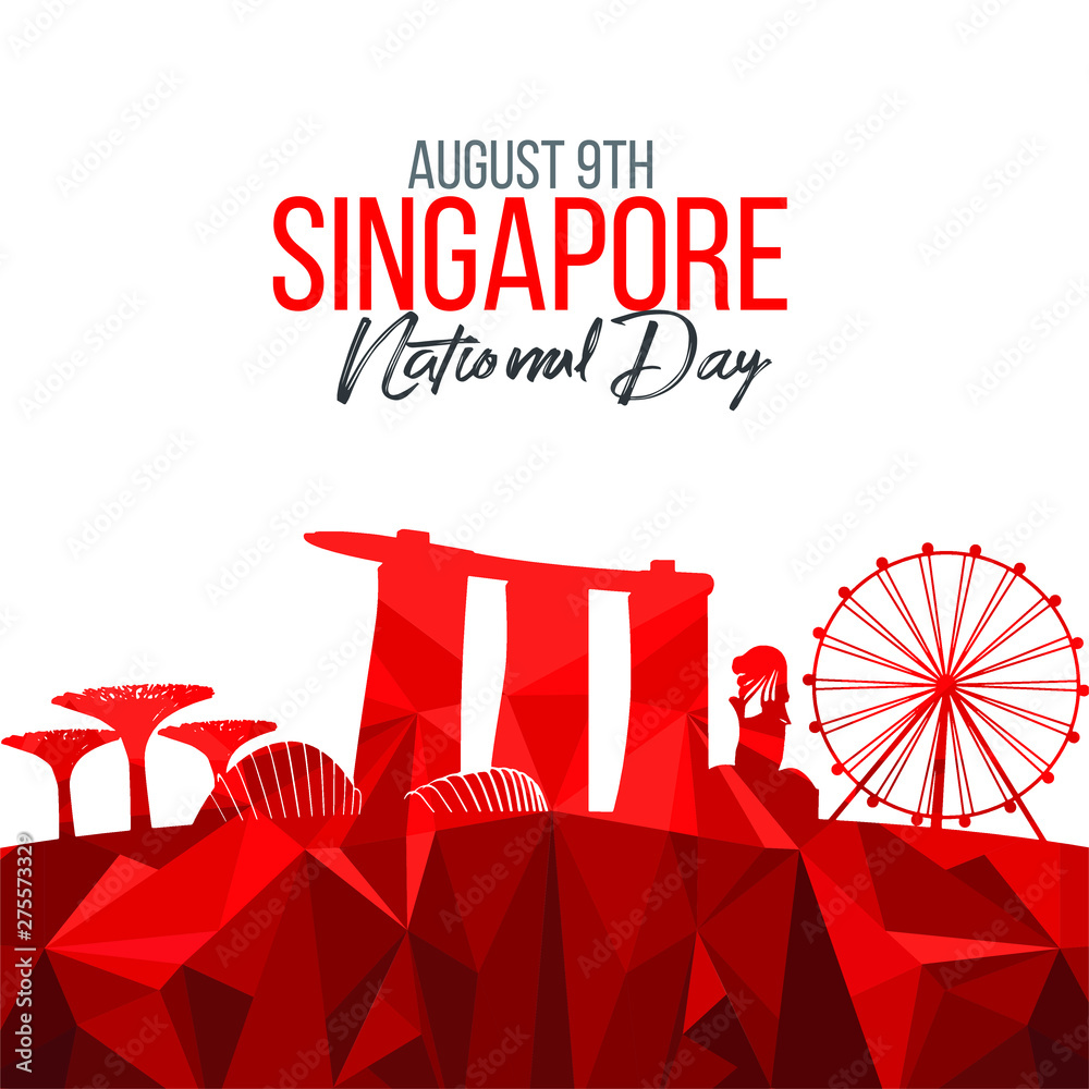 vector illustration August 9th Singapore's independence day. Singapore