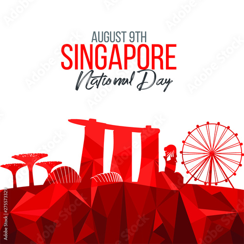 vector illustration August 9th Singapore's independence day. Singapore National Day. celebration republic, graphic for design element