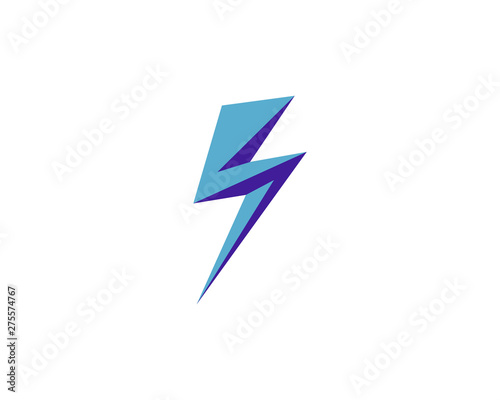 Lightning flash logo Black vector