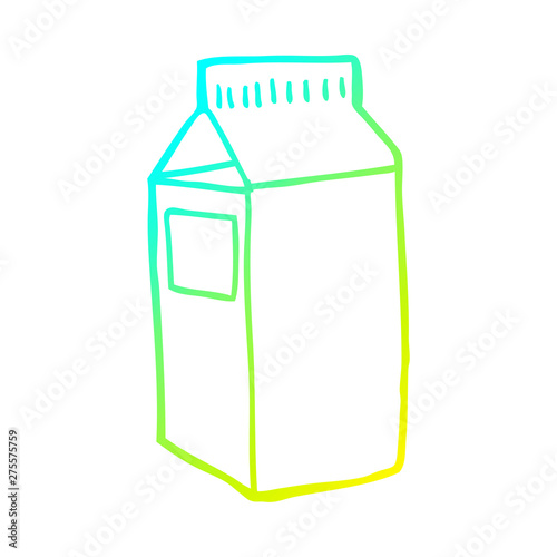 cold gradient line drawing cartoon milk carton
