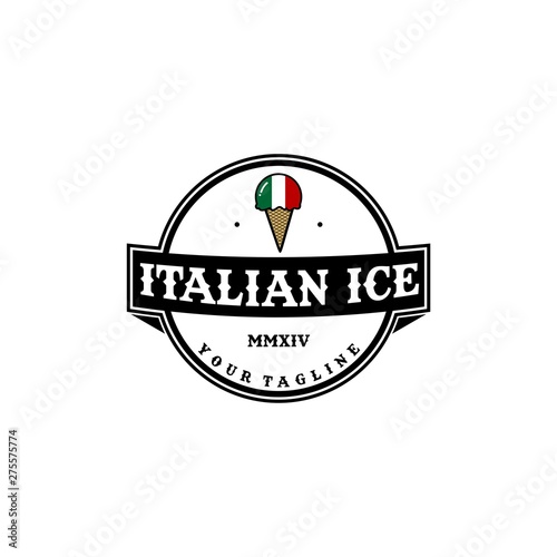 italian ice emblem logo design