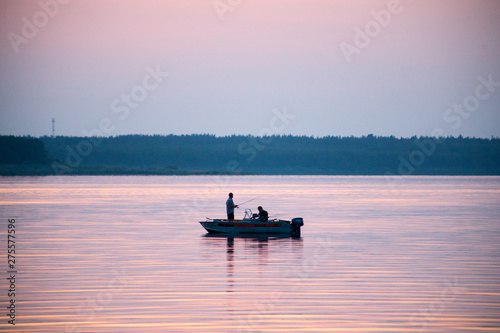 fishing boat at sunset