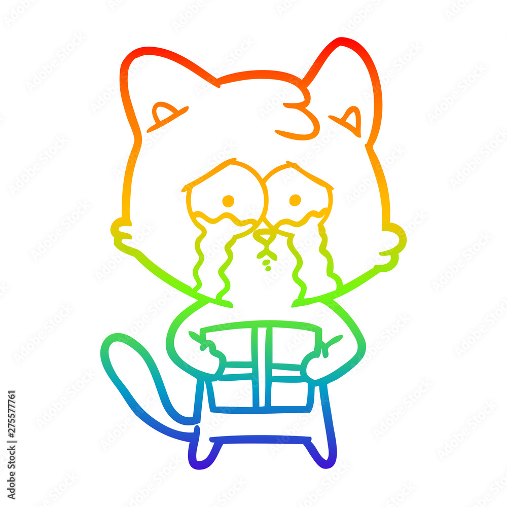 rainbow gradient line drawing cartoon cat rainbow gradient line drawing cartoon cat