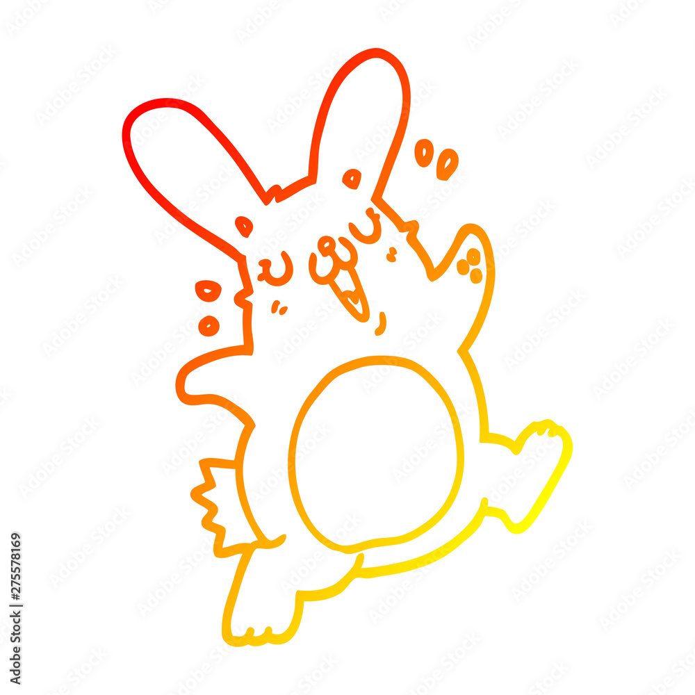 warm gradient line drawing cartoon rabbit warm gradient line drawing cartoon rabbit