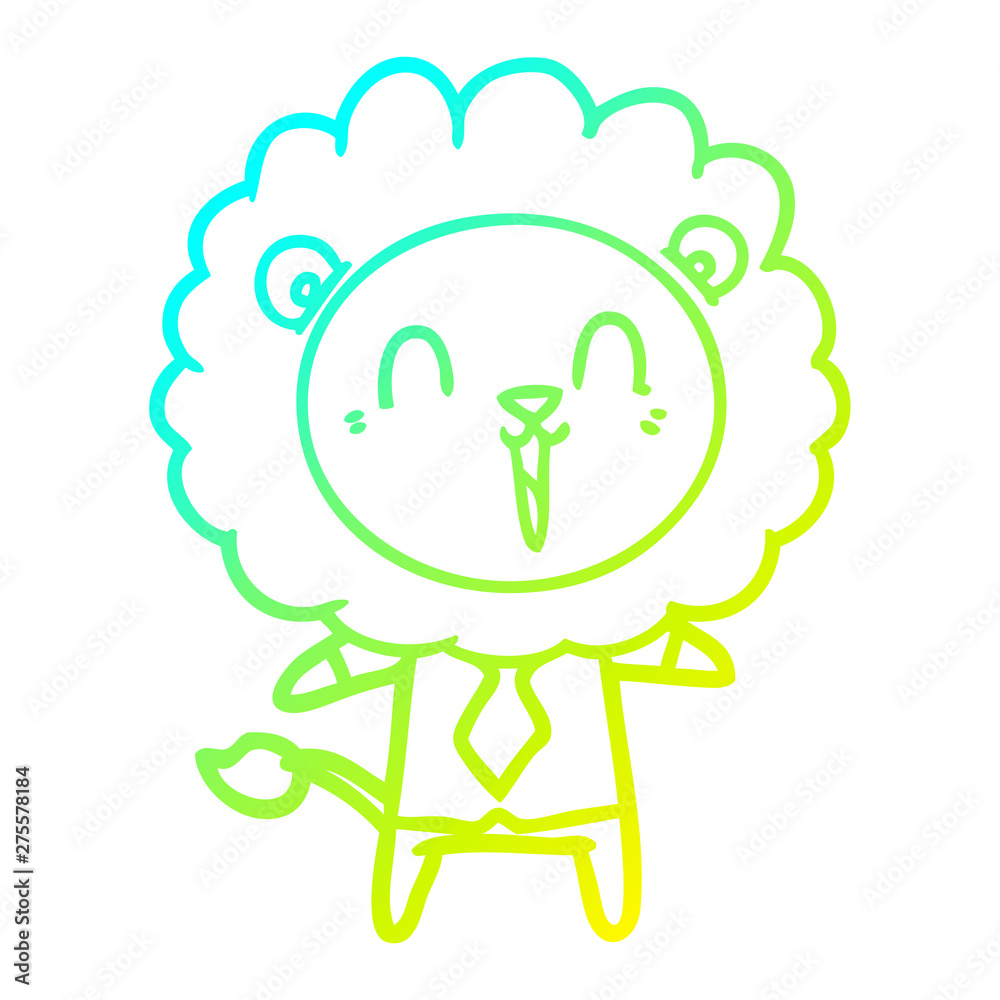 cold gradient line drawing laughing lion cartoon cold gradient line drawing laughing lion cartoon