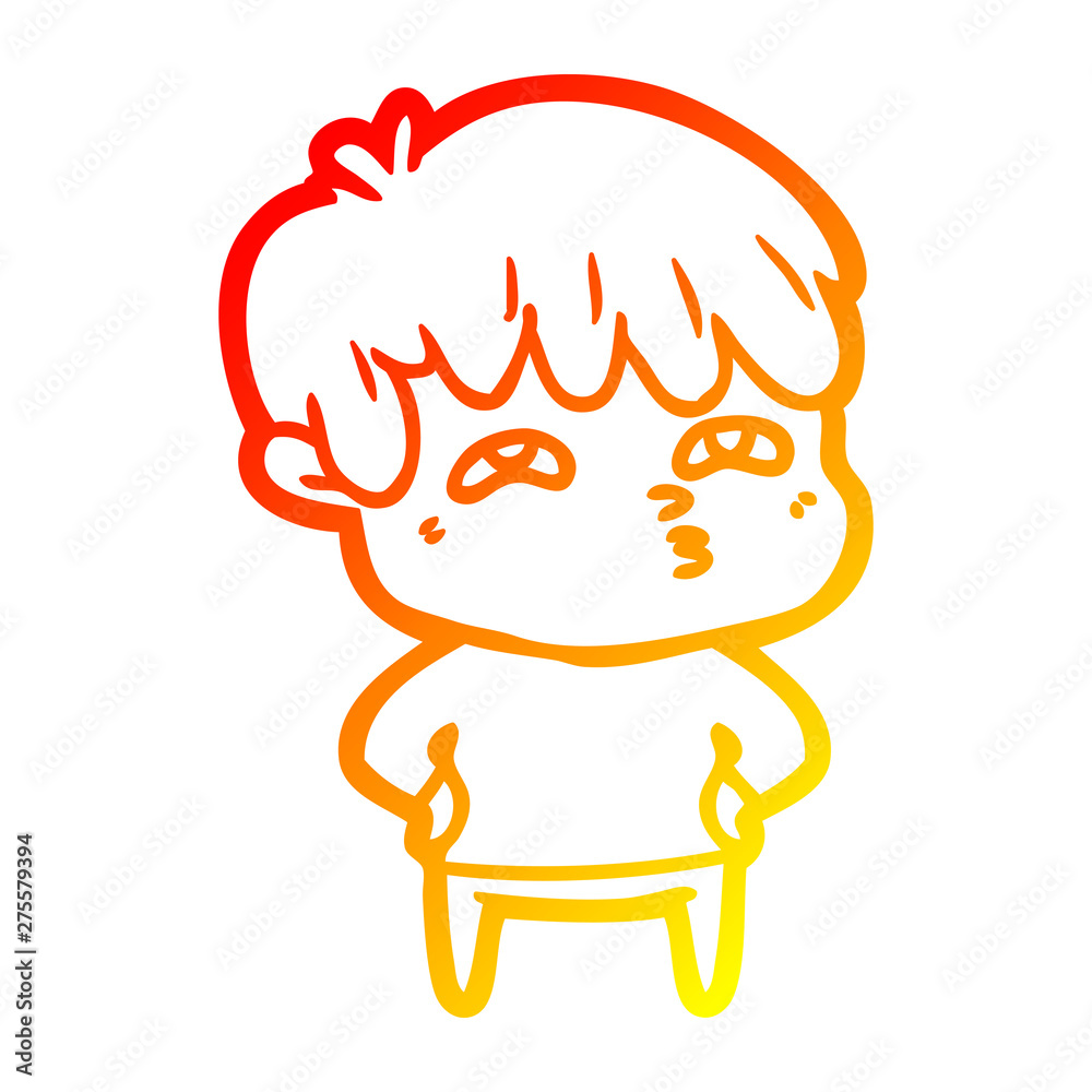 warm gradient line drawing cartoon curious man warm gradient line drawing cartoon curious man